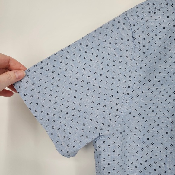 Urban Pipeline Blue Diamond Button Down Camp Shirt Mens Large Surf Beach Casual - Picture 9 of 9